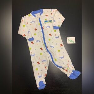 ⭐️2/$8.00⭐️ Tuffy 3m Zip Up Cotton Sleeper with a Train Theme